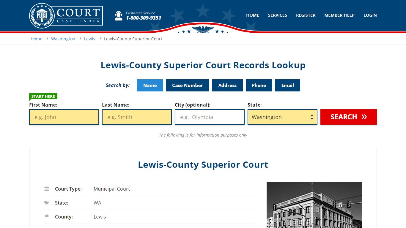 Lewis-County Superior Court Records Lookup - CourtCaseFinder.com